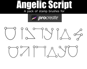 Angelic Script Celestial alphabet stamp brushes procreate