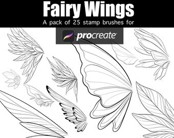 Fairy wings stamp brushes for Procreate pack of 25