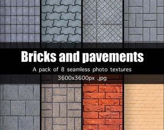 Bricks and pavements a pack of 8 seamless textures jpg