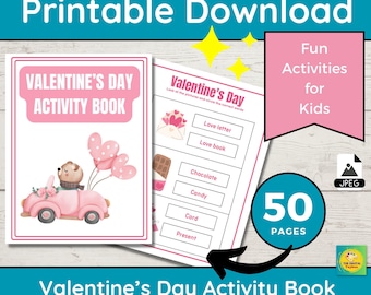 Valentijnsdag activiteitenboek | Activiteitenbladen voor kinderen | Leuke printables voor kinderen | Directe download