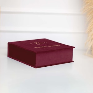 Personalized Velvet Keepsake Box | Handmade High-Quality Velvet Storage for Photos, Memories & Self-Adhesive Albums in Elegant Design