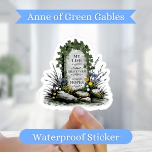 Graveyard Buried Hopes Sticker, Anne Green Gables Merch, Bookish Decal Women, Classic Literature Decor, Water bottle Sticker, Literary Gift