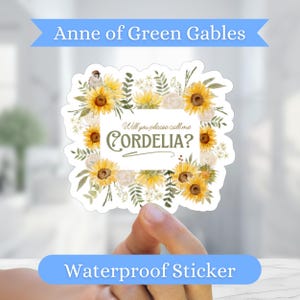 Call Me Cordelia Sticker, Anne Green Gables Merch, Bookish Decal Women, Classic Literature Decor, Water bottle Sticker, Literary Gifts Her