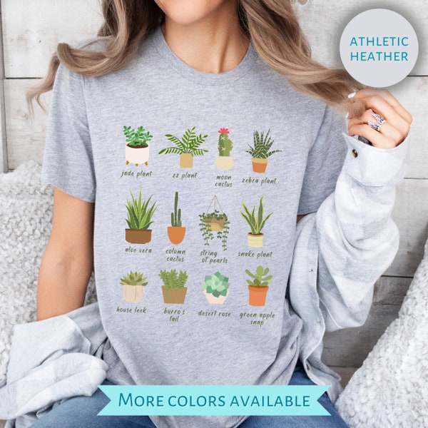 Succulent Types Shirt, Cactus Lover Gift, Mother Day Gardener, Plant Obsessed Woman, Echeveria Desert Rose, Zebra Haworthia, String of Pearl