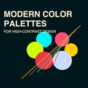 50 palette di colori moderne per un design ad alto contrasto / Ebook digitale in PDF di 50 pagine / 50 estetiche audaci e codici esadecimali per interfacce utente, social media e poster