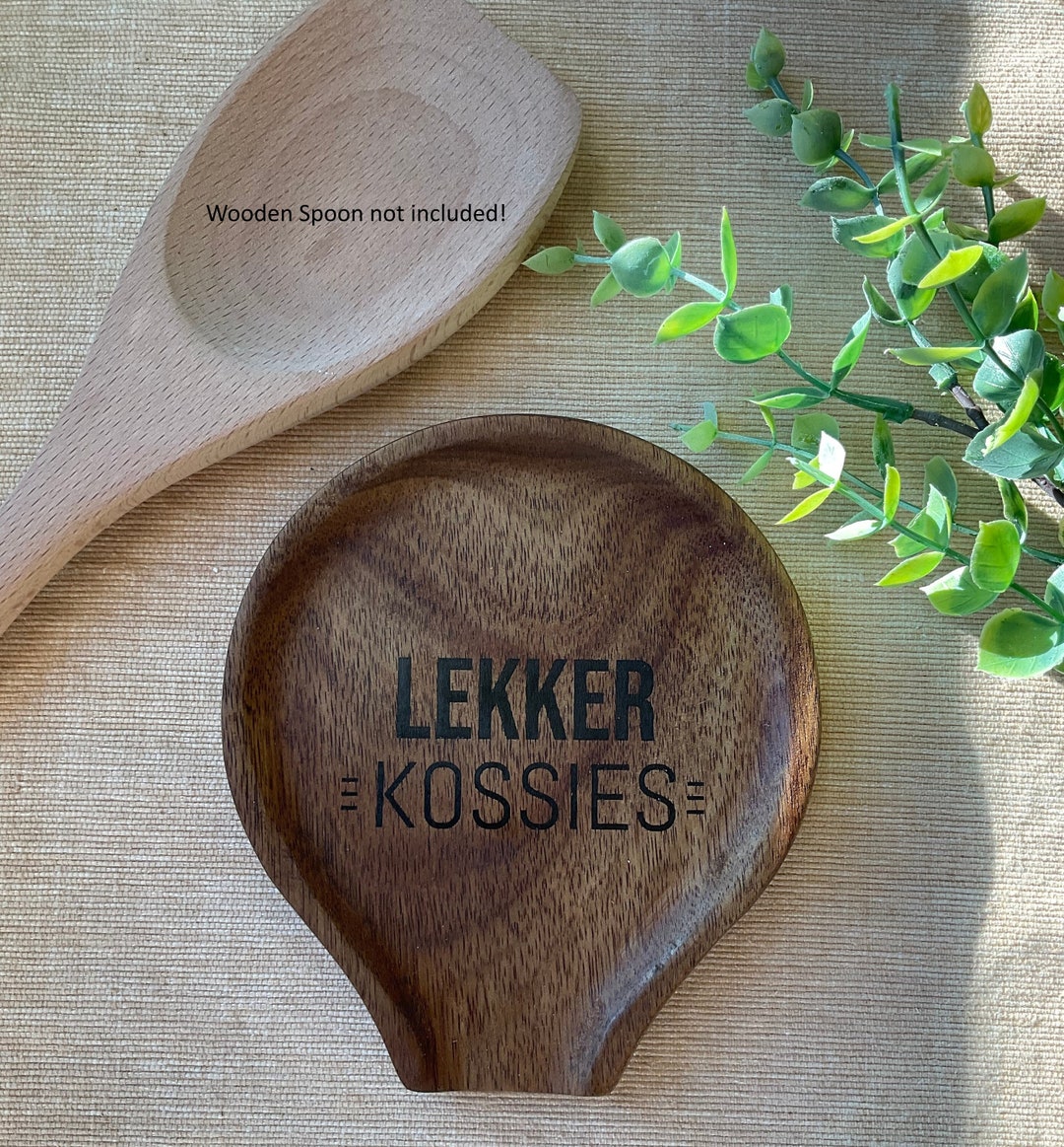 Serving Spoon Holder / Spoon Rest Acacia Wood Yebo Style Etsy