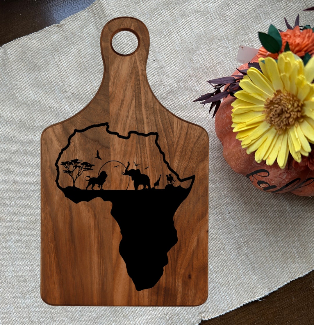 7 X 13 X 9/16 Dark Walnut Cutting Board Yebo Style Africa With