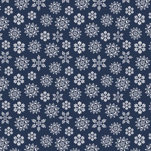 Nordic Cabin Quilt Fabric by Benartex - Nordic Snowflake Navy : CON13421P-57