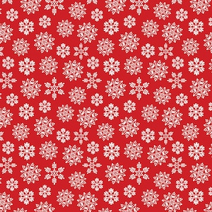 Nordic Cabin Quilt Fabric by Benartex - Nordic Snowflake Red : CON13421P-10