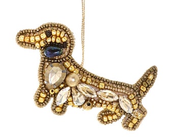 Dachshund Ornament / Jeweled Dachshund Ornament