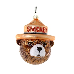 Smokey the Bear Glass Ornament