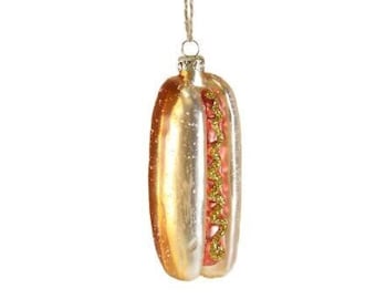 Hot Dog Glass Ornament