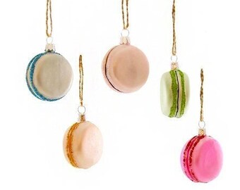 French Macaroons Glass Ornament Set (5 pcs)