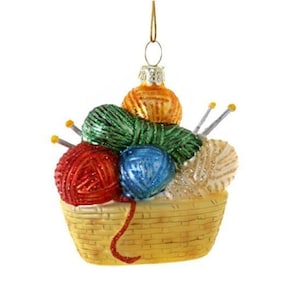 Knitting Basket - Knit Happens Ornament