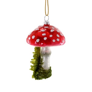 High Grove Red Mushroom Glass Ornament / Cosmic Mushroom Glass Ornament