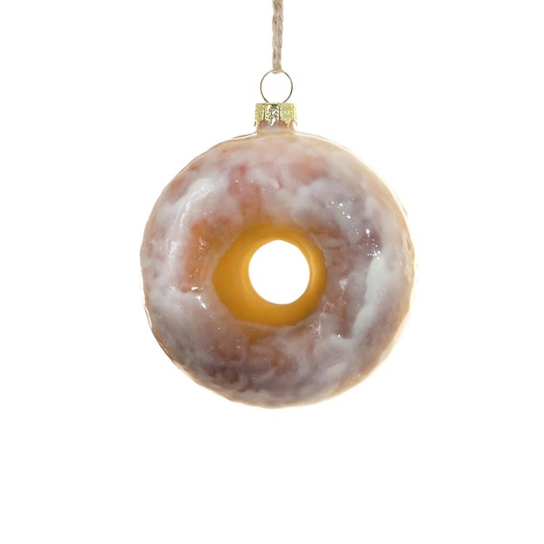 Glazed Donut Glass Ornament