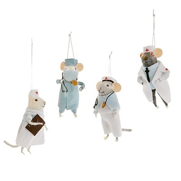 Medical Mice Felt Ornaments