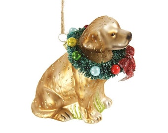 Yellow Lab Glass Ornament / Yellow Labrador Retriever Ornament