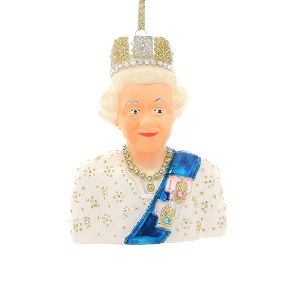 Queen Elizabeth II Glass Ornament