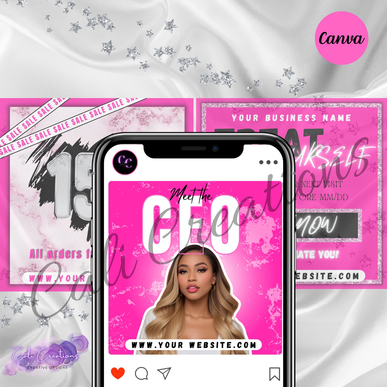 8 Social Media Flyer Bundle Pink Flyer Promo Flyer Business Flyer Canva