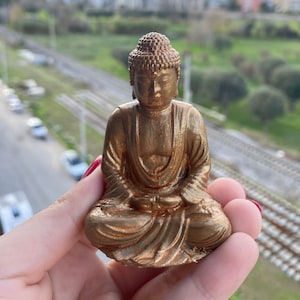 Resting Buddha Statue - Buddha Plastic Sculpture - Zen Statue - Tiny Zen Garden Statue