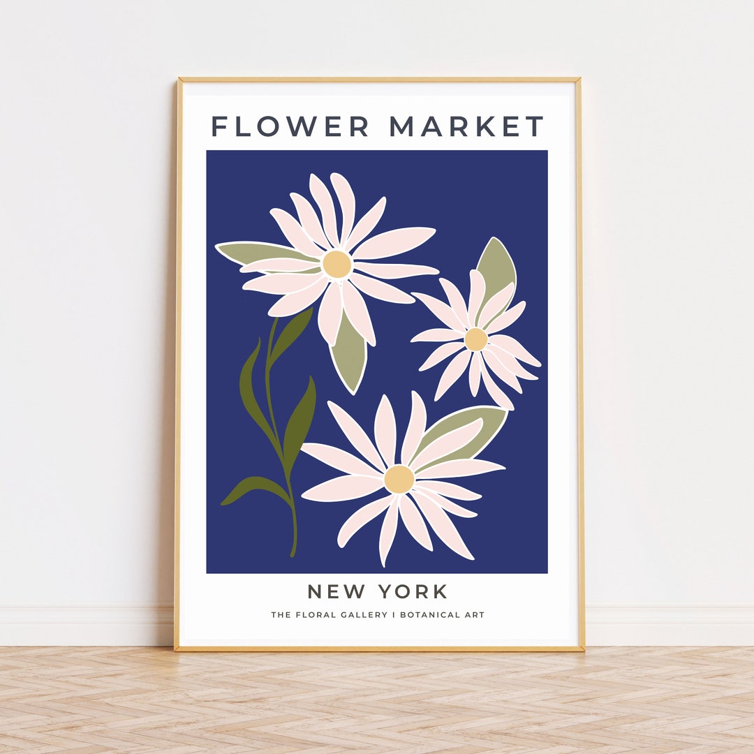 New York Flower Market Print Boho Poster Floral Print Abstract Etsy