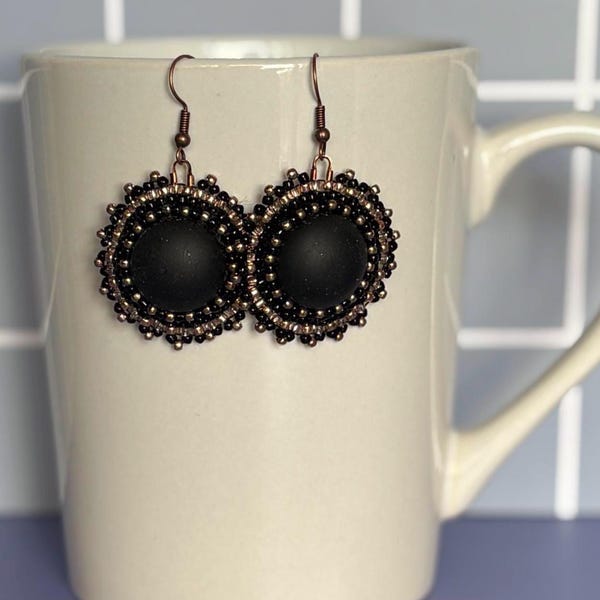 Boucles d'oreilles métisses - « Black Elegance »