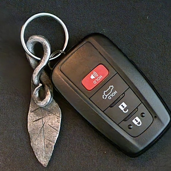 Hand Forged Leaf Keychain