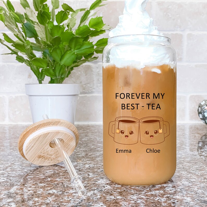 Personalized Best Friend Gift, Custom Bestie Glass Mug, Friendship Cup ...