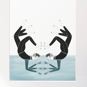 Bend Over Backwards // Yoga Art Print // Original Art Print