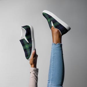Women&#39;s Plaid Slip ons, Plaid Kicks, Blue Green Shoes, Best Shoe, Best Plaid, Perfect Plaid Women’s slip-on canvas shoes