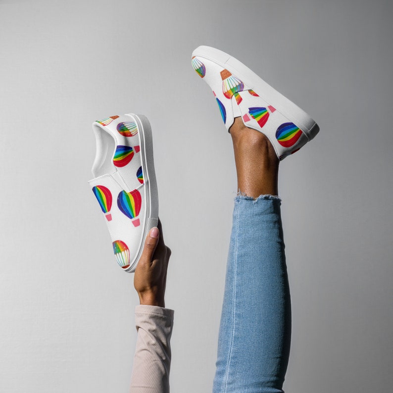 Hot Air Balloon Slipon Sneakers, Balloon Shoes, Ballooning Sneakers, Crew Shoes, Slipon Balloons, Pilot Sneakers MLCreates