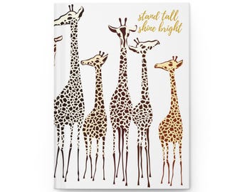Giraffe Pattern Hardcover Journal for Nature Lovers, Cute Animal Notebook, Gift for Animal Enthusiasts, Eco-Friendly Journal, Unique Writing
