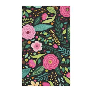 Garten dunkel Geschirrtuch, Floral Küchentuch, Frühlingsstrauß Handtuch, Geschirrtuch Dekor