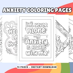 Psychische Gesundheit Malbuch: Angst Relief Seiten (druckbare digitale Download)