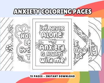 Mental Health Coloring Book, Coloring Pages for Adults, Simple Coloring Page, Anxiety Relief, Therapeutic Coloring, Easy Adult Coloring Book