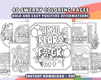 Swear Word Coloring Book: 40 Funny Adult Coloring Pages (Printable PDF Download)