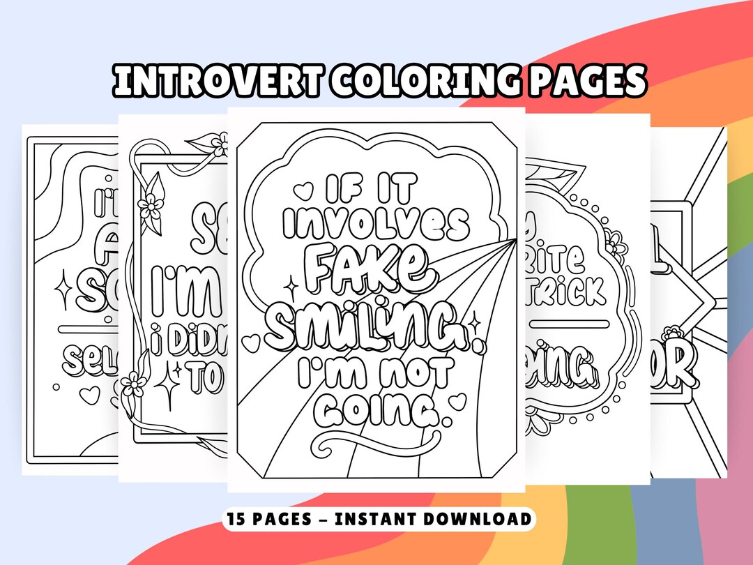 Introvert Coloring Pages, Mental Health Coloring Book, Flower Coloring ...