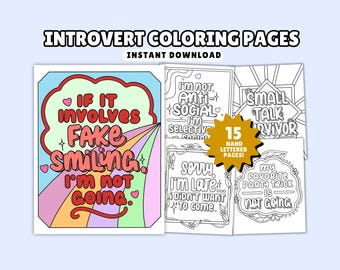 Libro para colorear para introvertidos: Frases sarcásticas divertidas (PDF imprimible y descargable)
