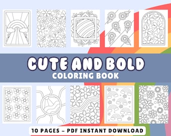 Flower Coloring Book: Bold and Easy Designs for Teens and Adults (Printable PDF)