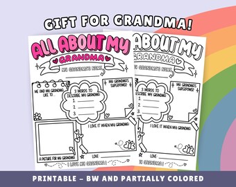 Grandma Gift Card: All About My Grandma Printable (PDF)