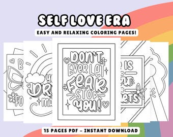 Self Love Coloring Pages: Motivational Positive Affirmations (Printable PDF)
