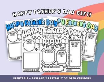 Father's Day Coloring Page: All About My Dad Fill-In (Printable PDF)