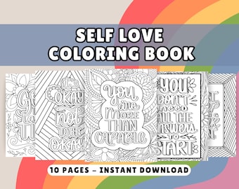 Self Love Coloring Pages: Affirmation Quotes, Stress Relief (Printable - PDF Download)