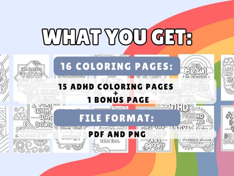 ADHD Coloring Book for Adults & Teens: Hand-drawn Affirmations (PDF ...