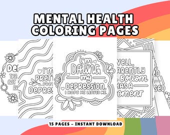 Anxiety Relief Coloring Book: Mental Health Activity Pages (PDF Download)