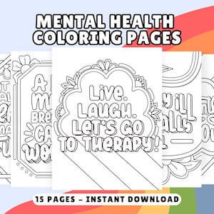 Mentale Gesundheit Malbuch: Angst Relief Seiten für Erwachsene (druckbare PDF-Download)