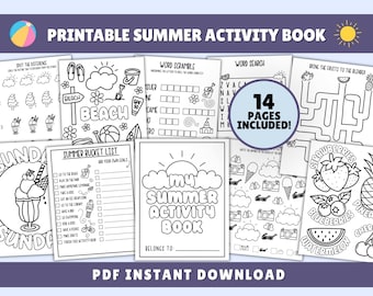 Summer Activity Book for Kids: Printable Games, Mazes, Coloring (PDF Download)