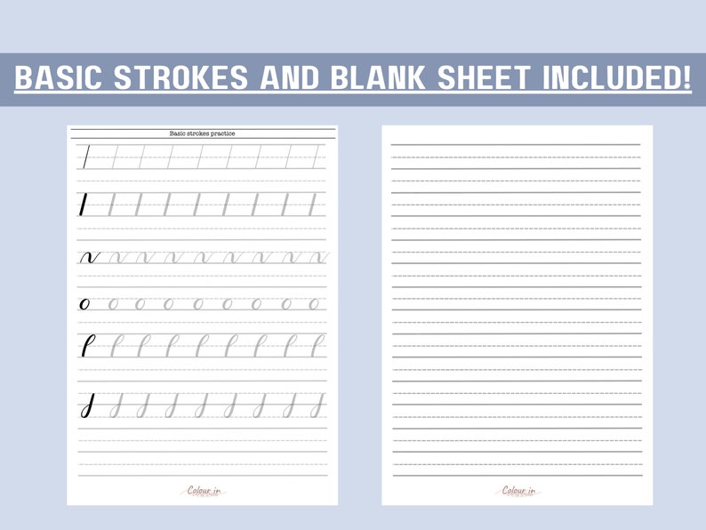 Modern Calligraphy Practice Sheets, Hand Lettering Practice Templates ...