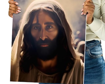 The Godly Gaze: Portrait of Jesus Poster